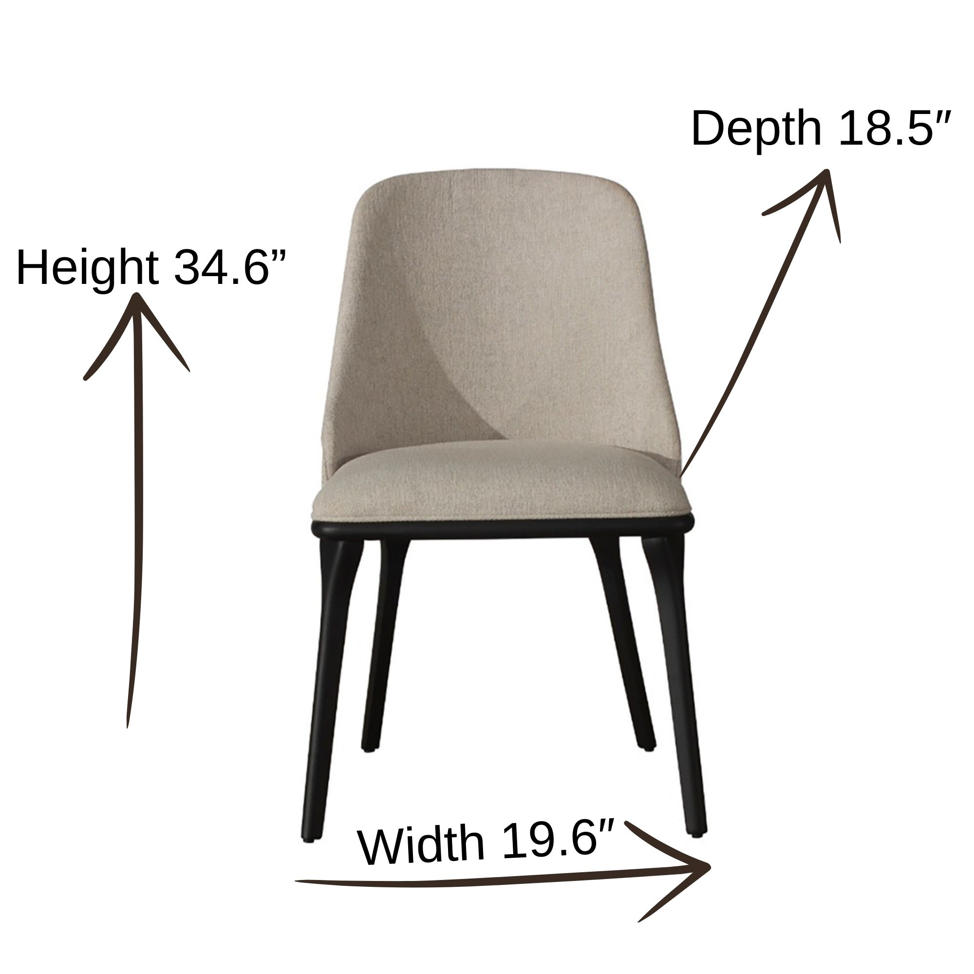 Mozart Modern Dining Chair dimensions