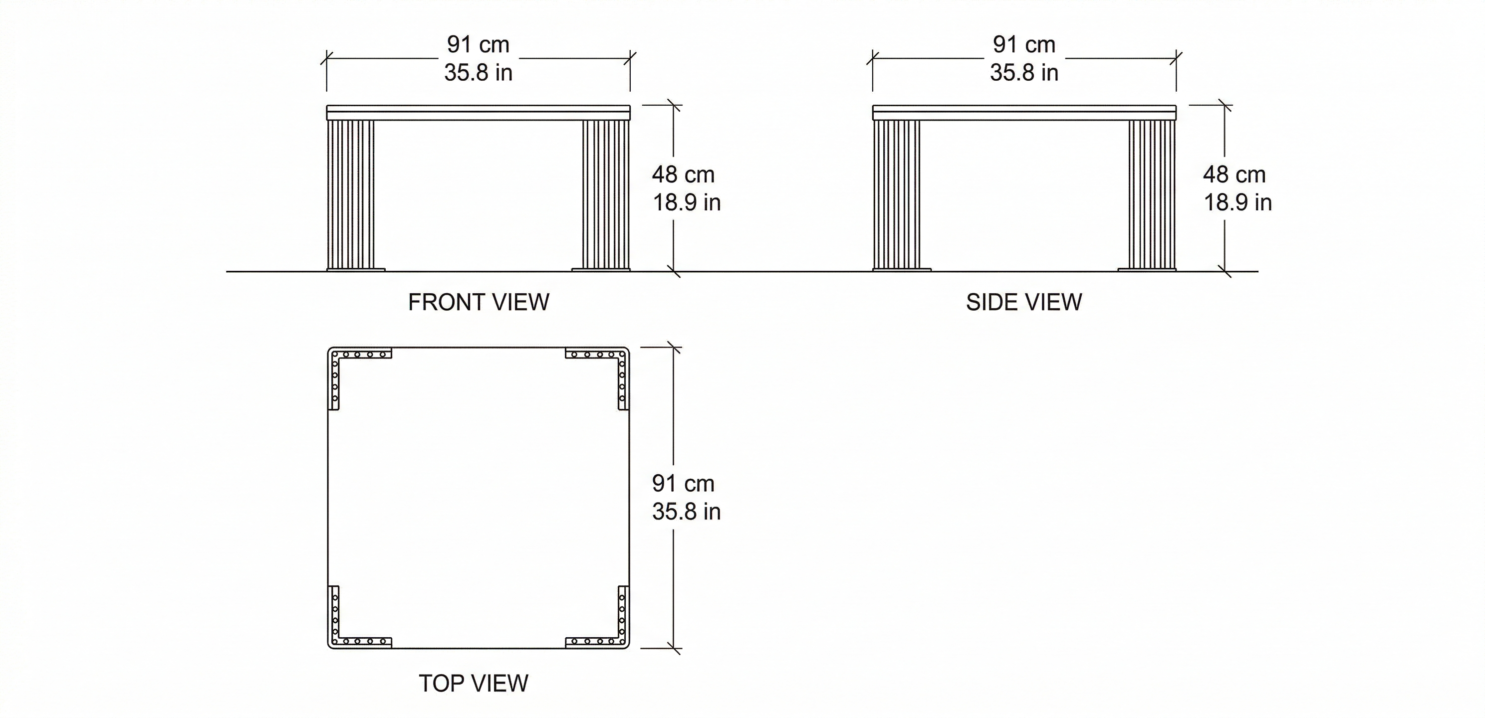 Woodstock Coffee Table dimensions