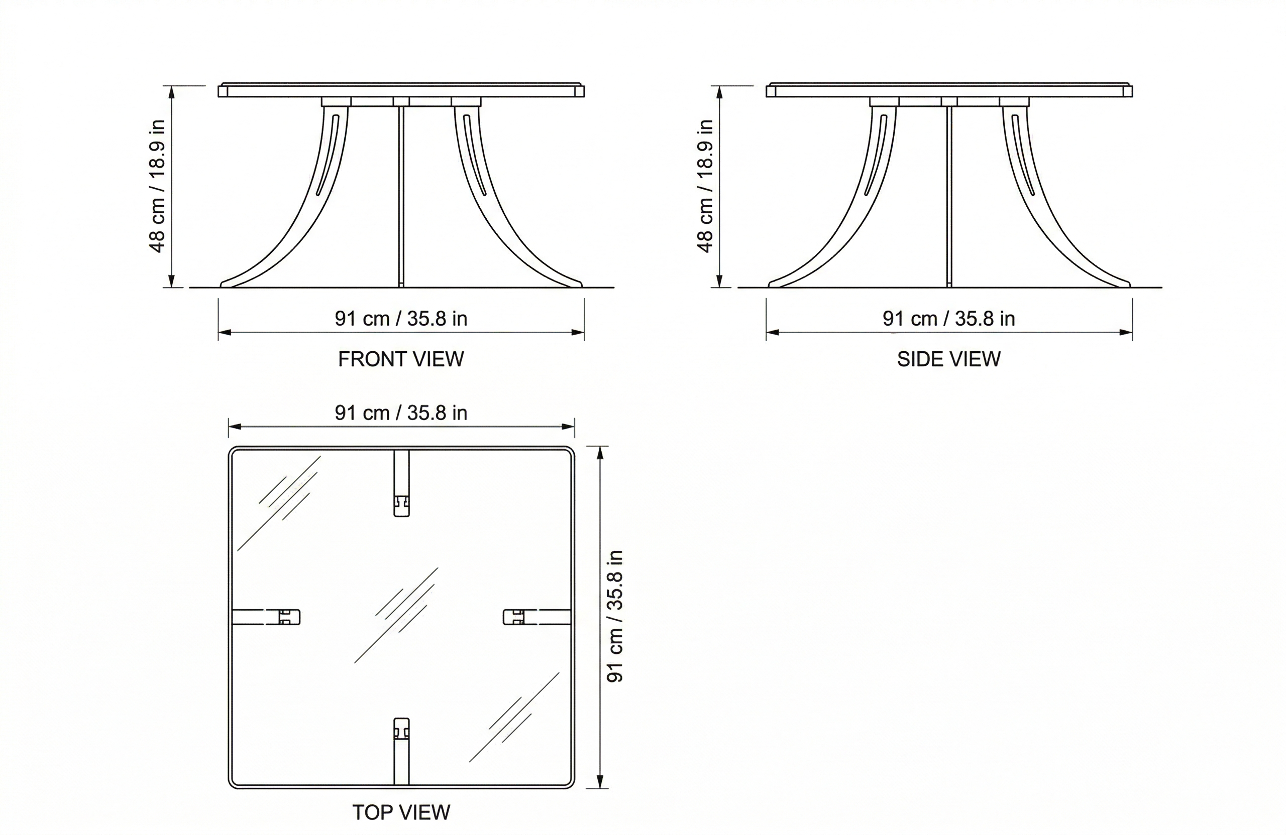Cumming Coffee Table dimensions