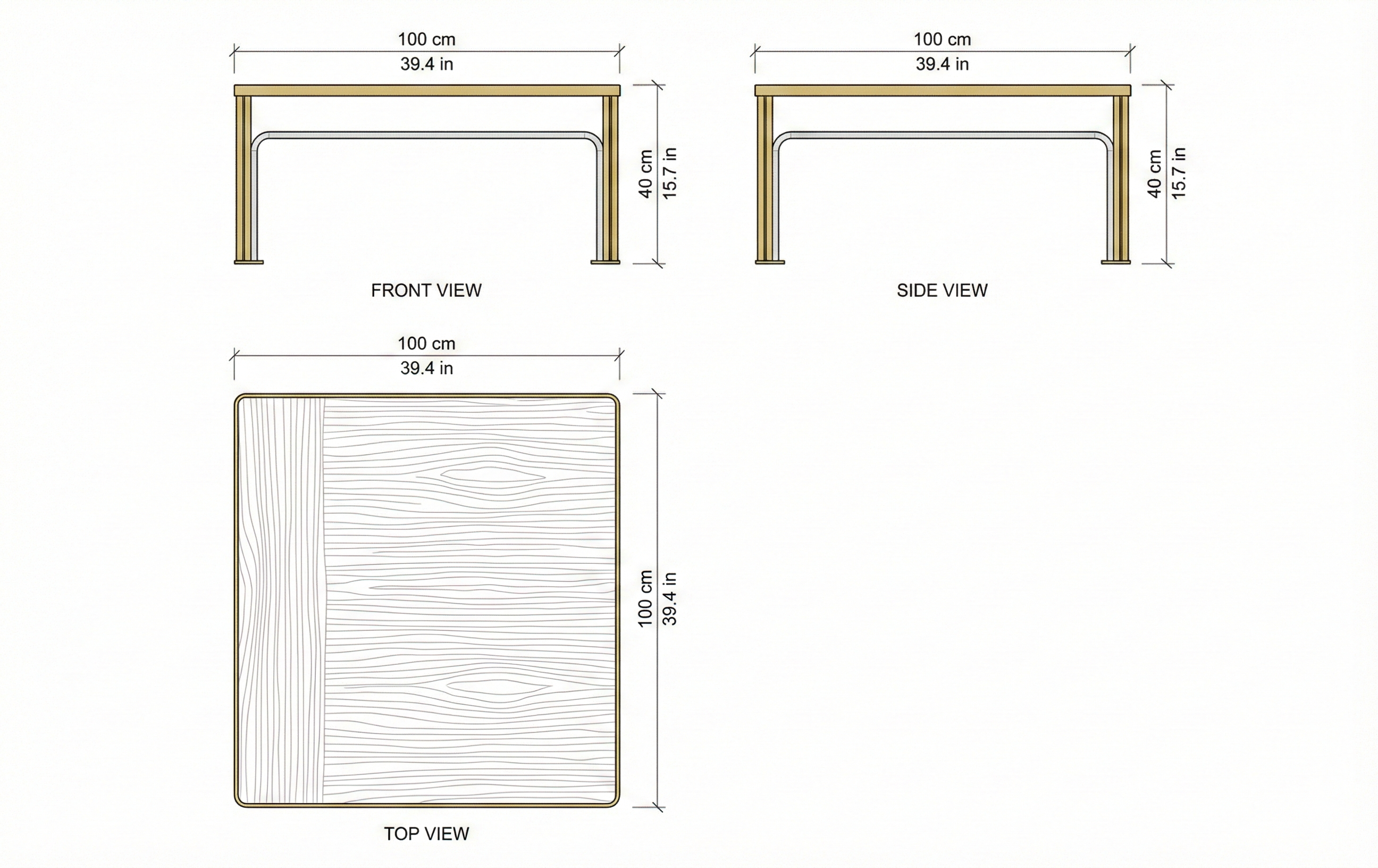 Canton Coffee Table dimensions