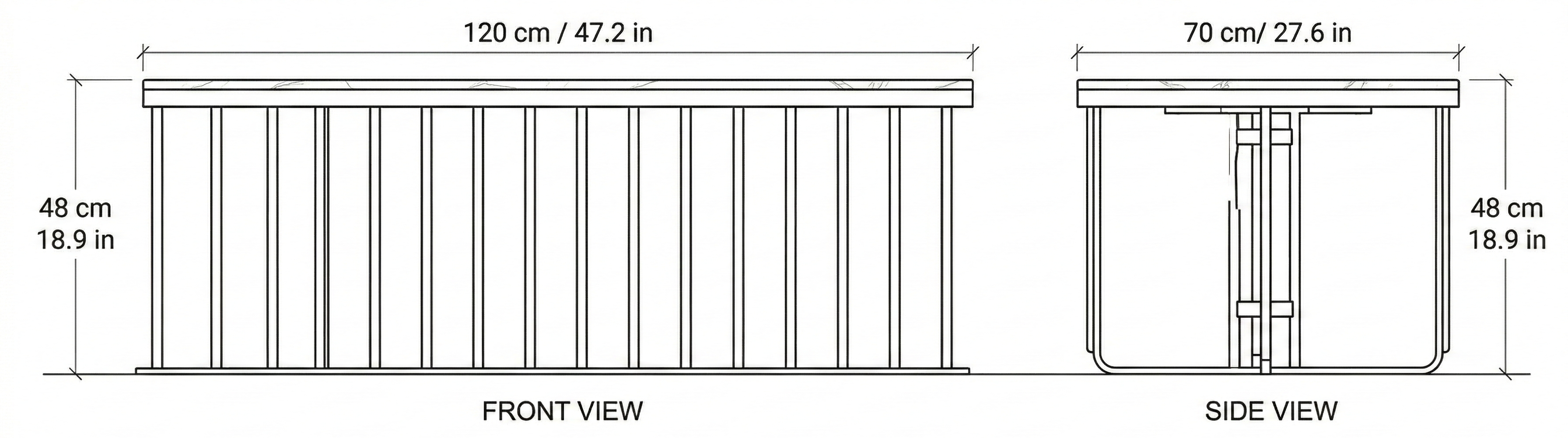 Buford Coffee Table dimensions