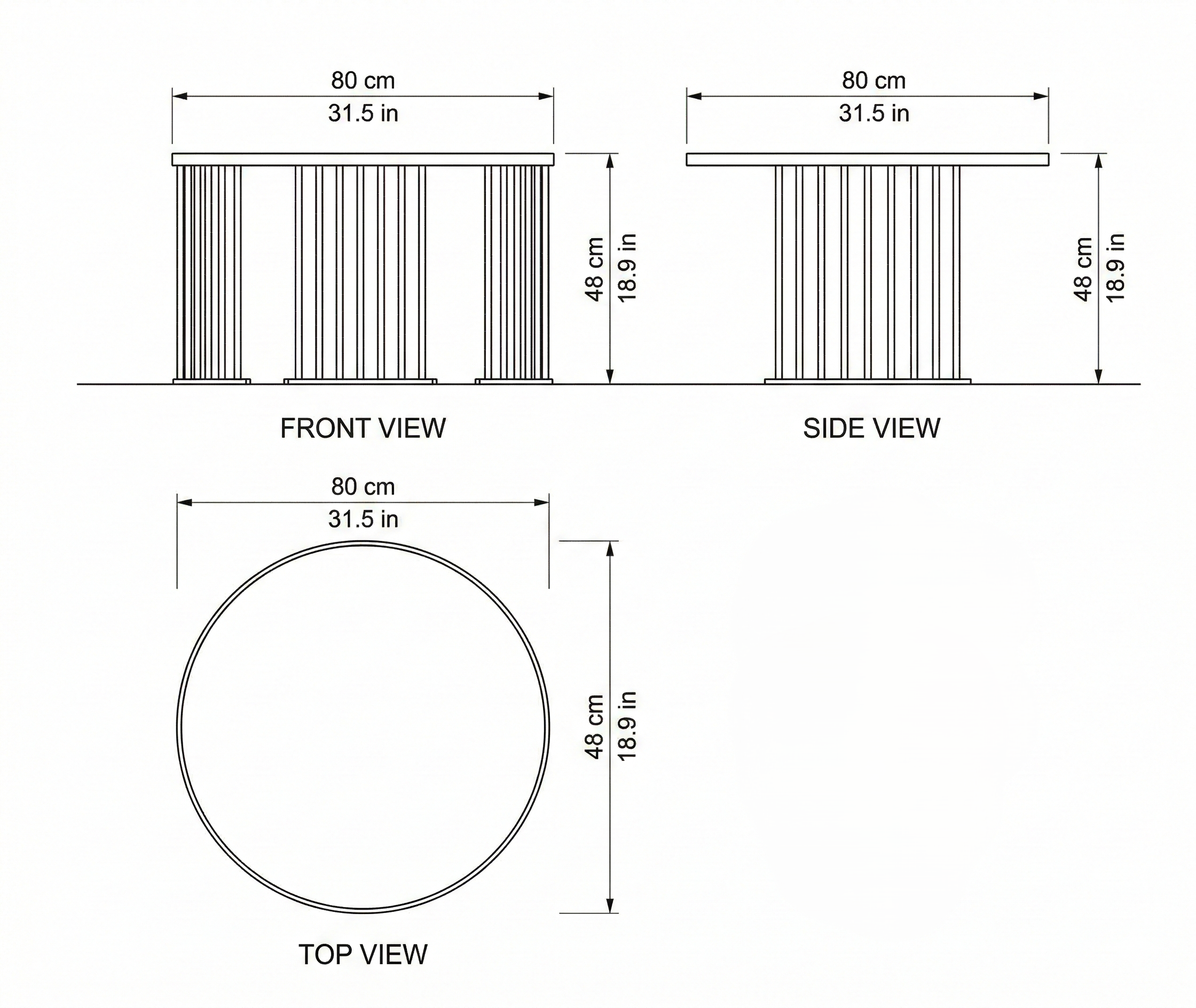 Peachtree Corners Coffee Table dimensions