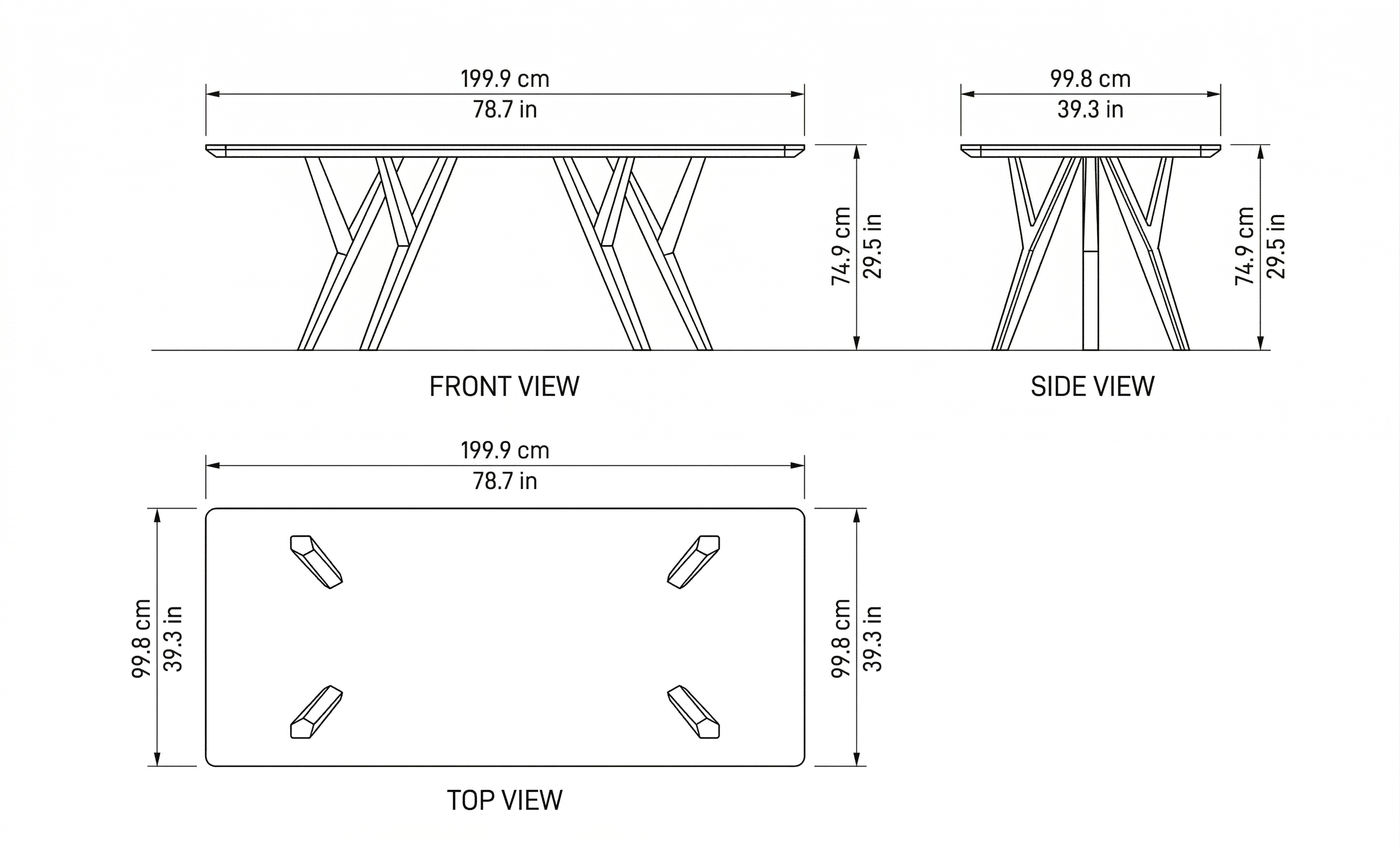 Clay Dining Table dimensions