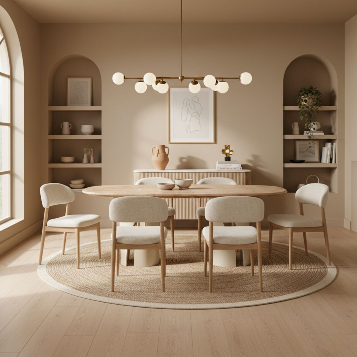 Travertine Marble Dining Table