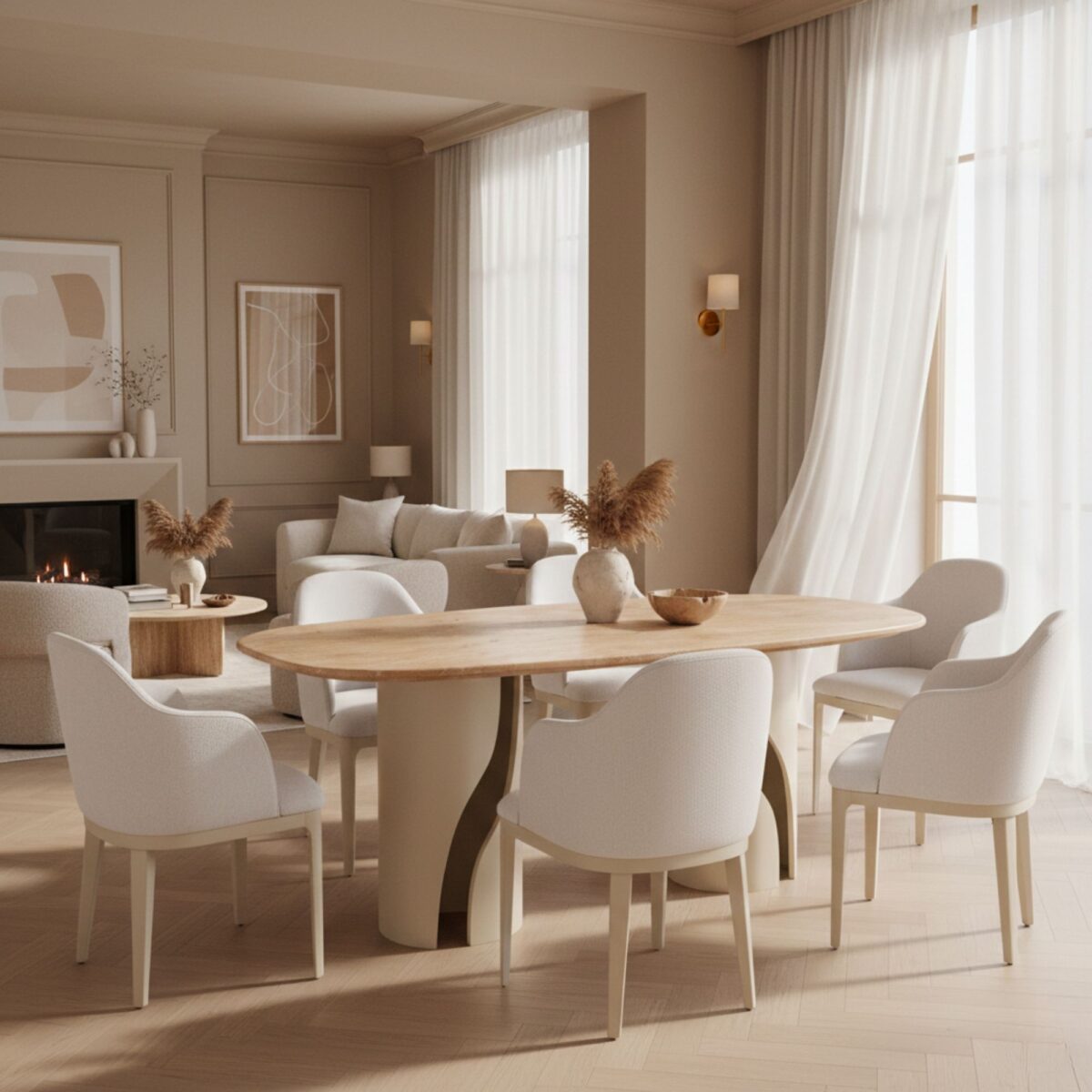 Travertine Marble Dining Table