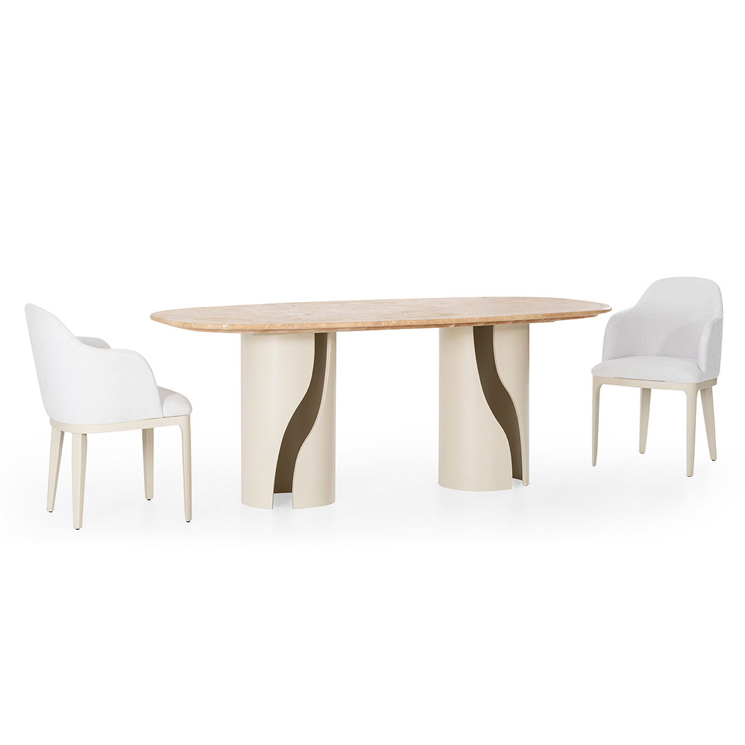 Travertine Marble Dining Table