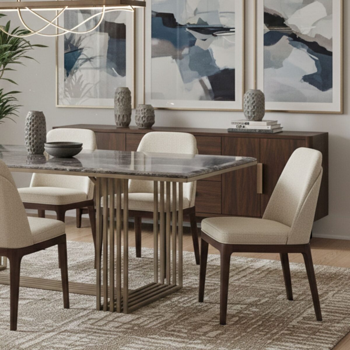 Crimson Marble Dining Table
