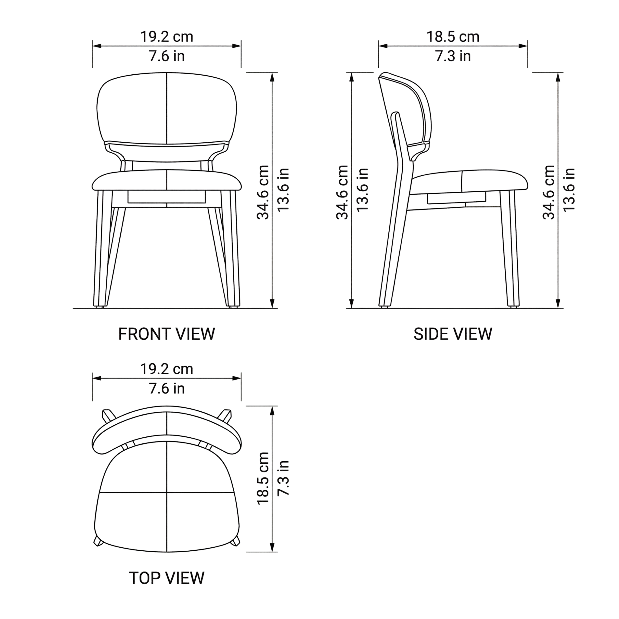 Lino Dining Chair dimensions