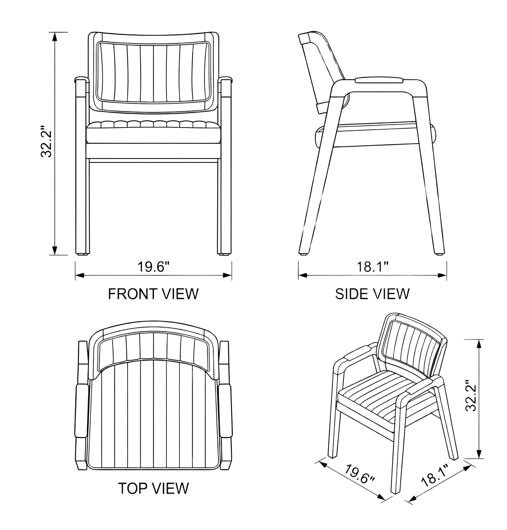 Bright Dining Chair dimensions