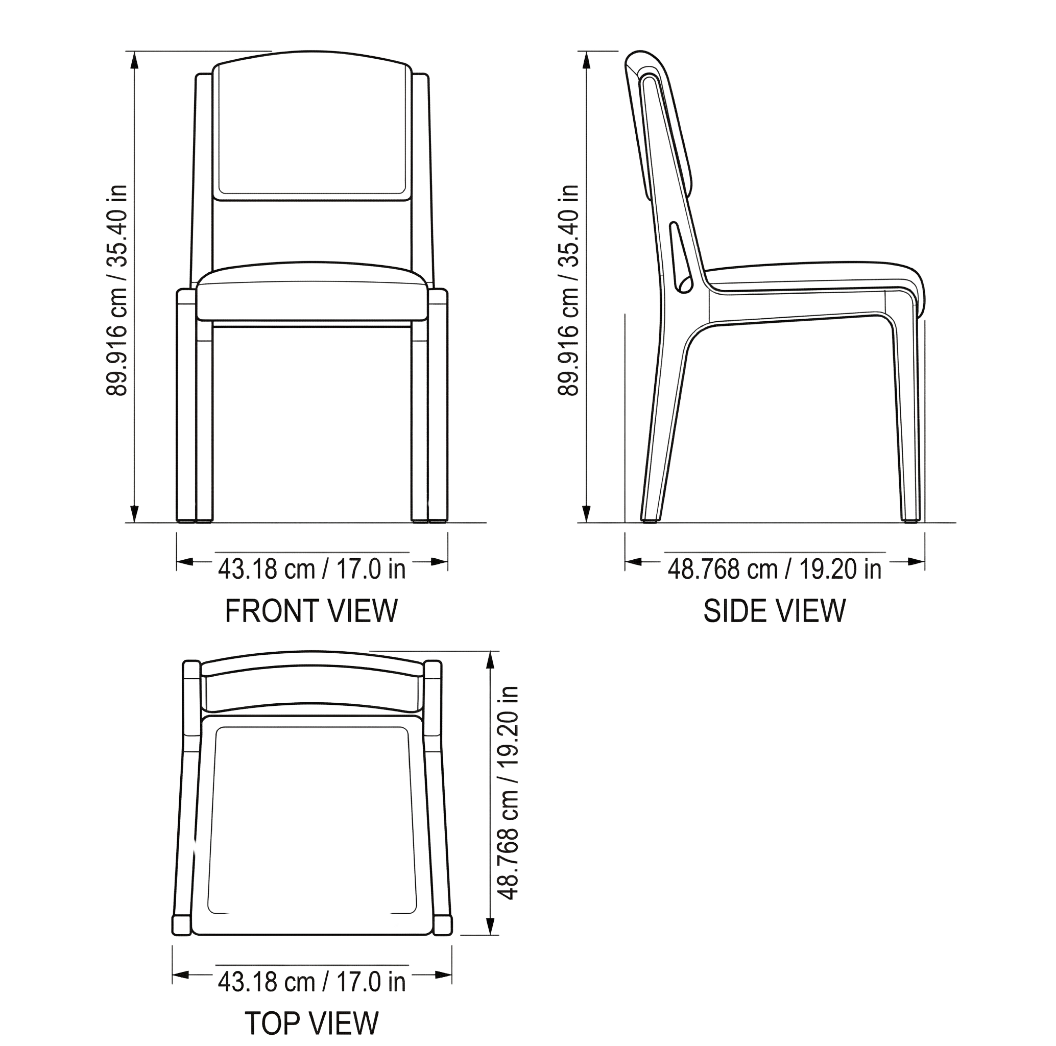 Mira Modern Dining Chair dimensions