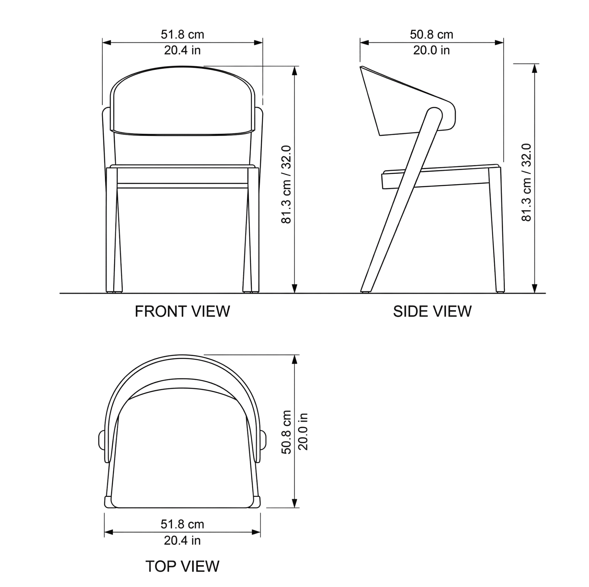 Elegant Modern Dining Chair dimensions
