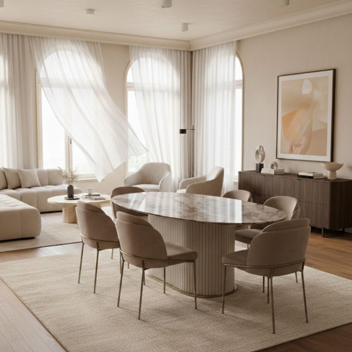 Blush Ellipse Dining Table
