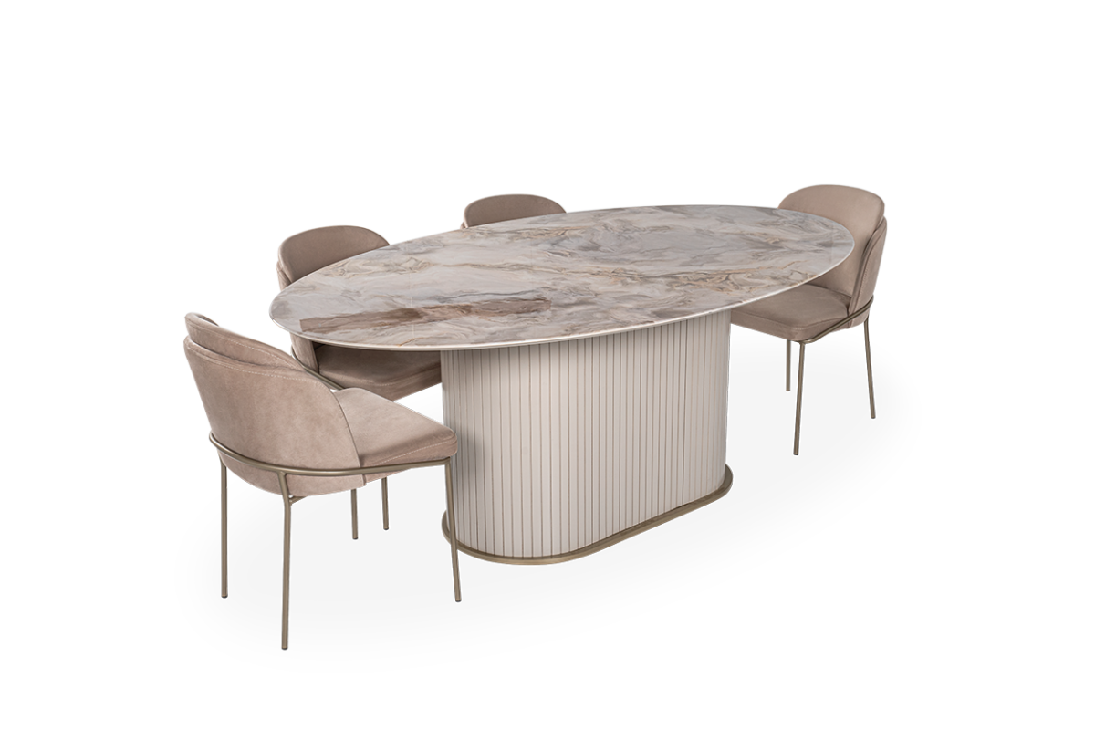 Blush Ellipse Dining Table