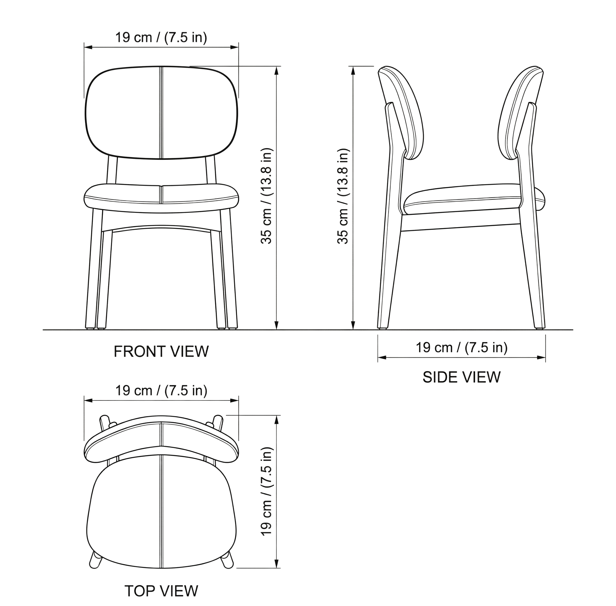 Urban Modern Dining Chair dimensions