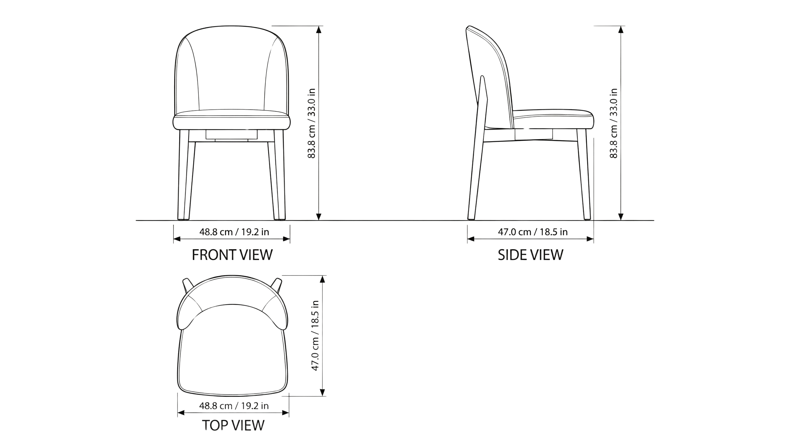 Atlanta Modern Dining Chair dimensions