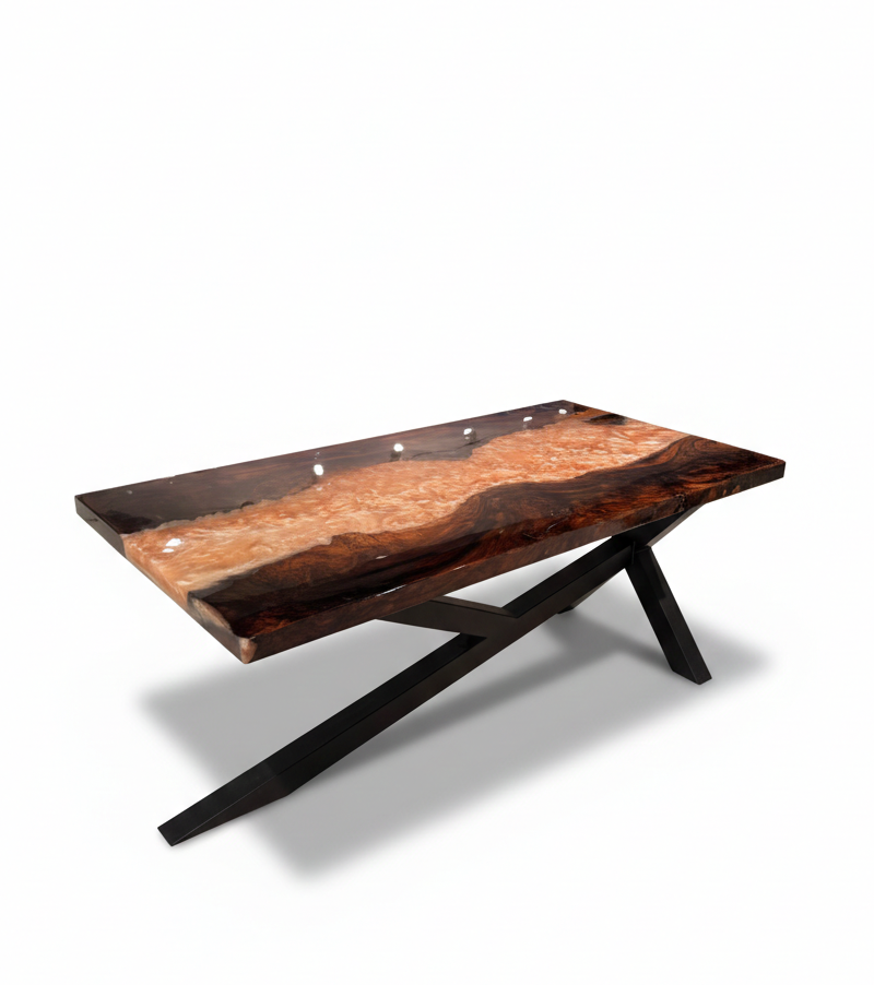 350-Year Heritage Custom Walnut & Epoxy Dining Table