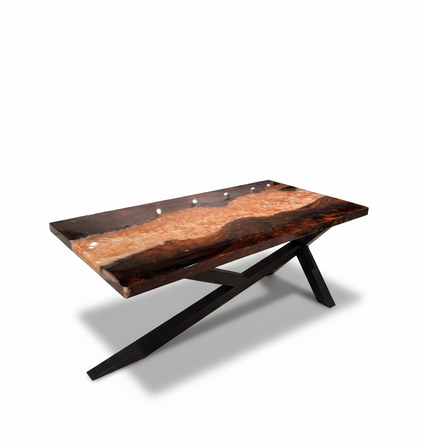 350-Year Heritage Custom Walnut & Epoxy Dining Table