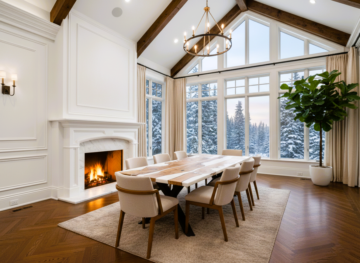 Alpine Frost Epoxy Dining Table