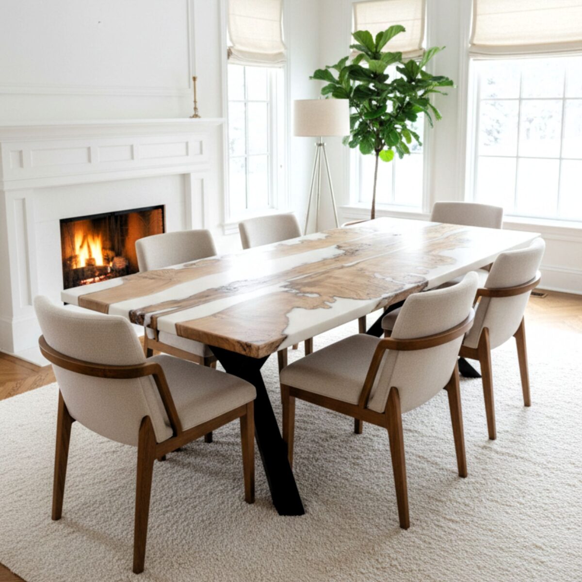 Alpine Frost Epoxy Dining Table