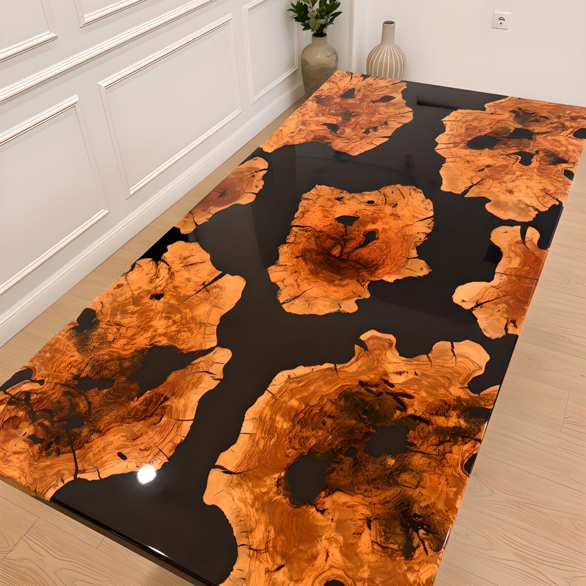 Eclipse Olive Wood Epoxy Dining Table