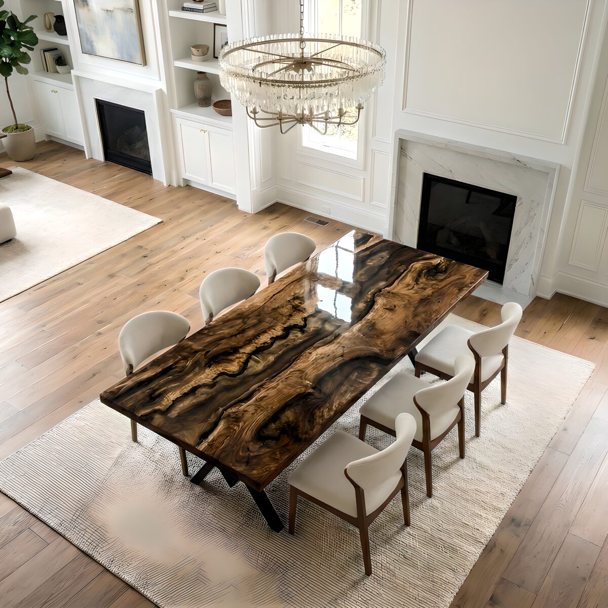 New Midnight Walnut Canyon Epoxy Table