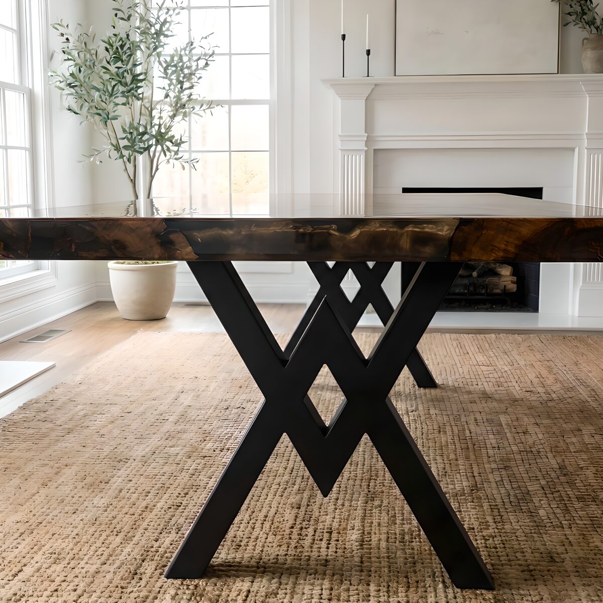 New Midnight Walnut Canyon Epoxy Table