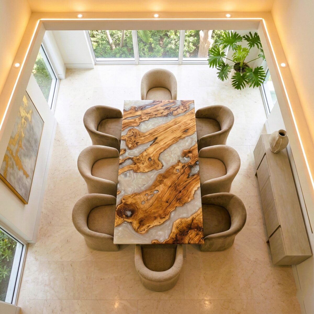 Amber Flow Epoxy Table