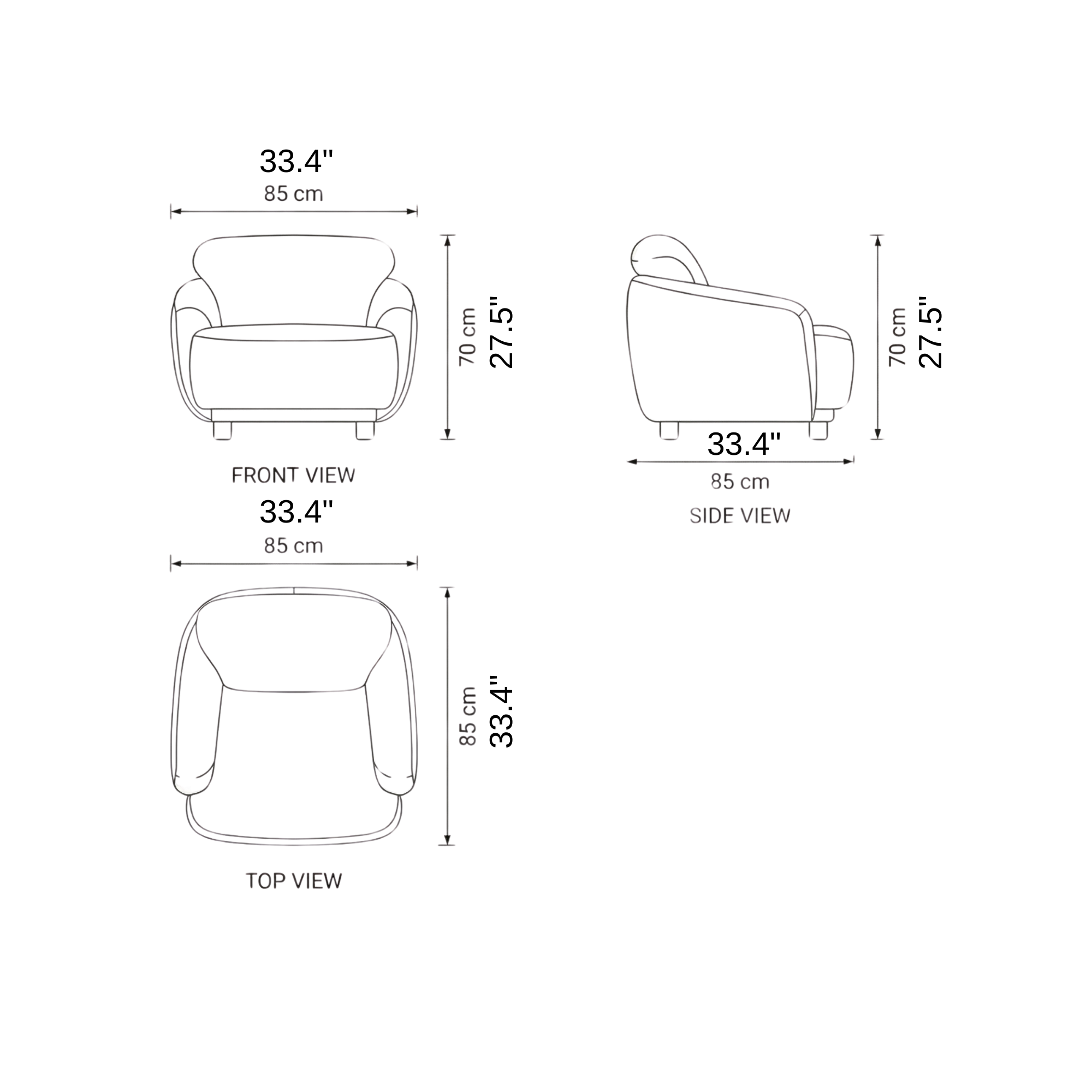 City Modern Sofa dimensions