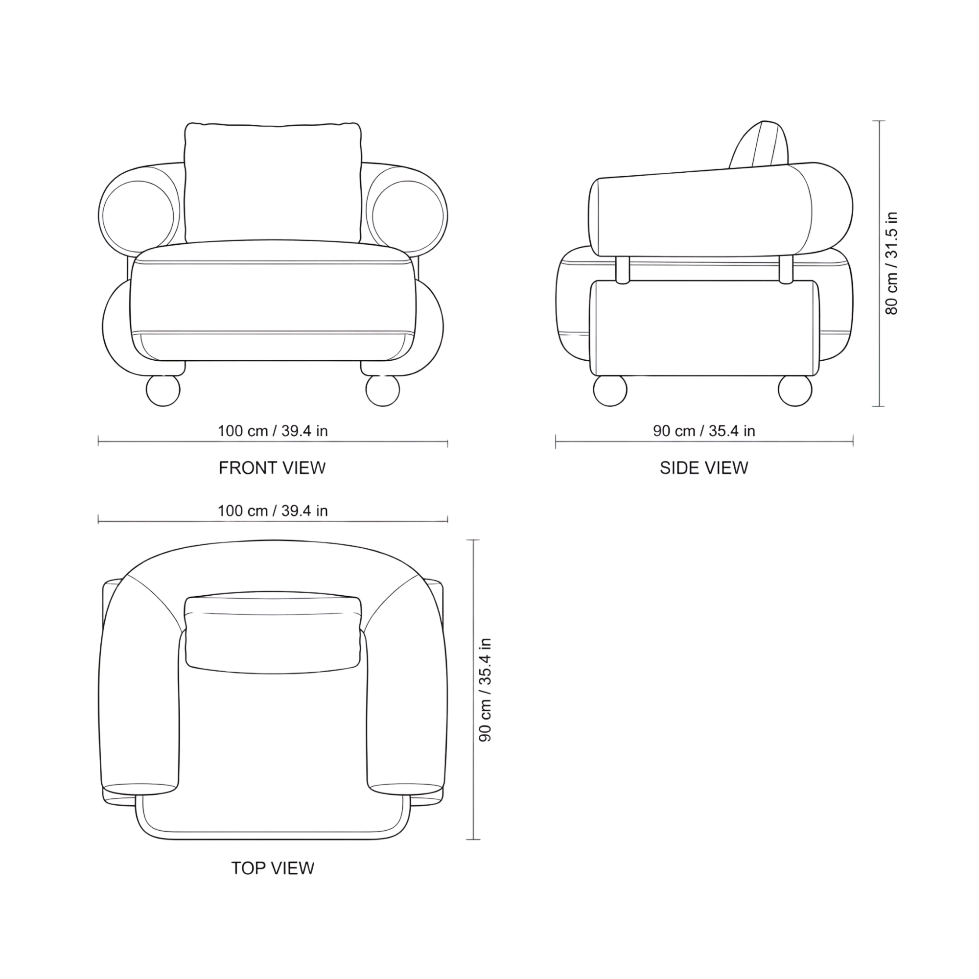 New York Sofa dimensions