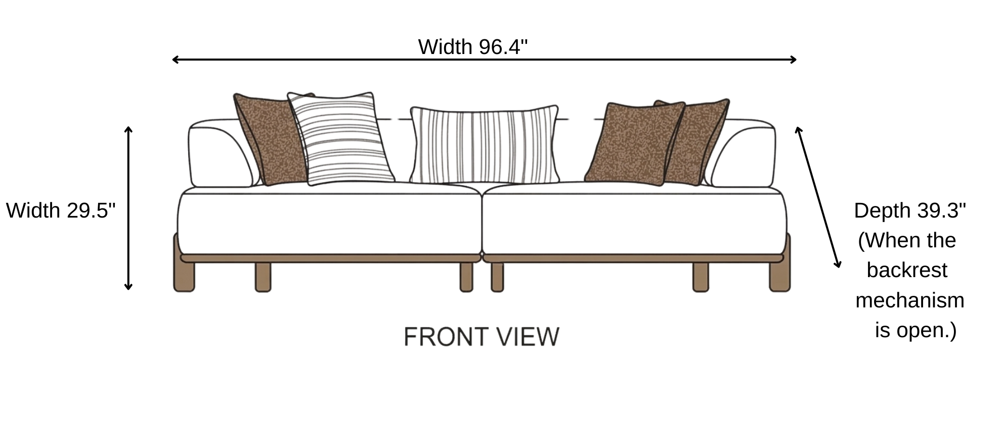 Augusta Pet Friendly Sofa dimensions