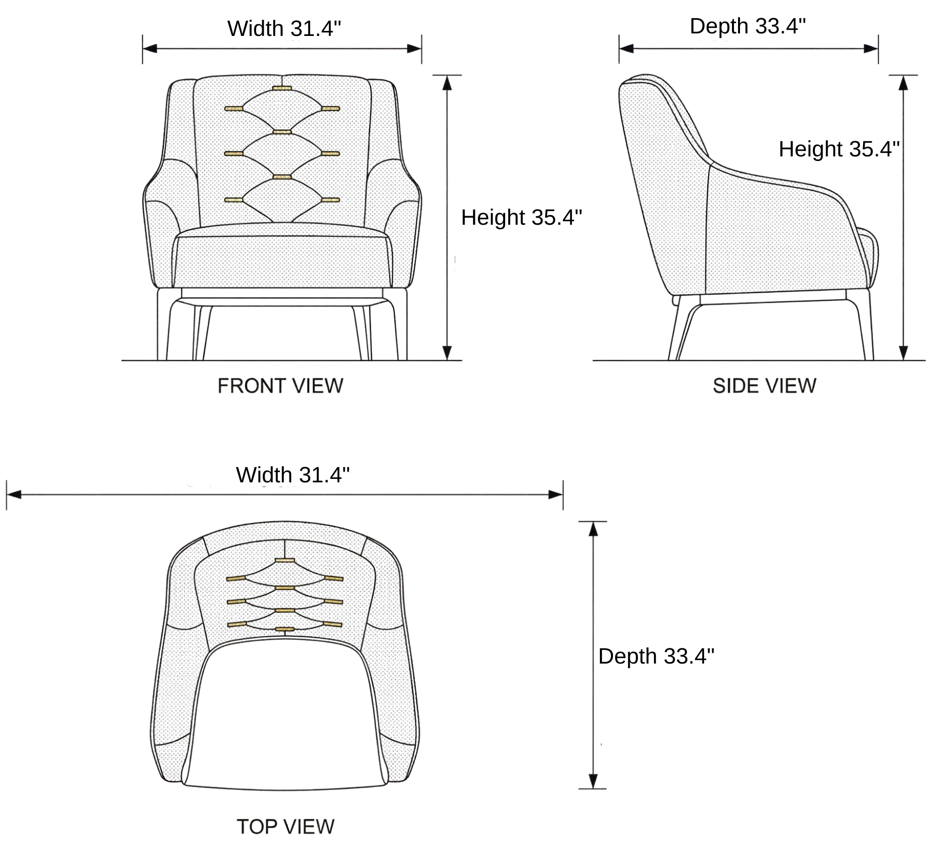 Columbus Sofa dimensions