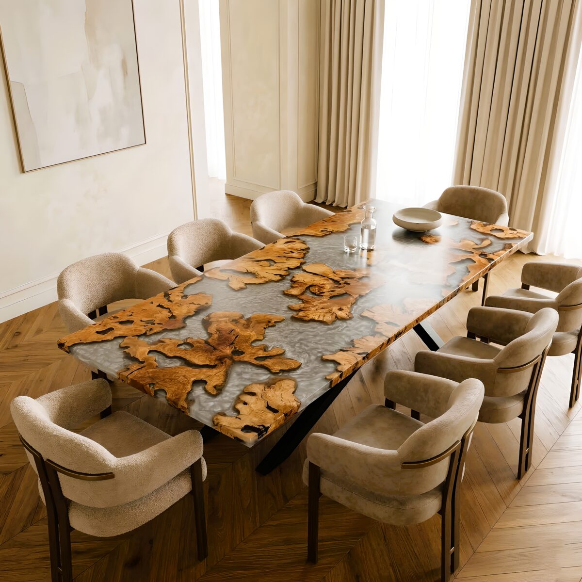 Immortal Olive Epoxy Table