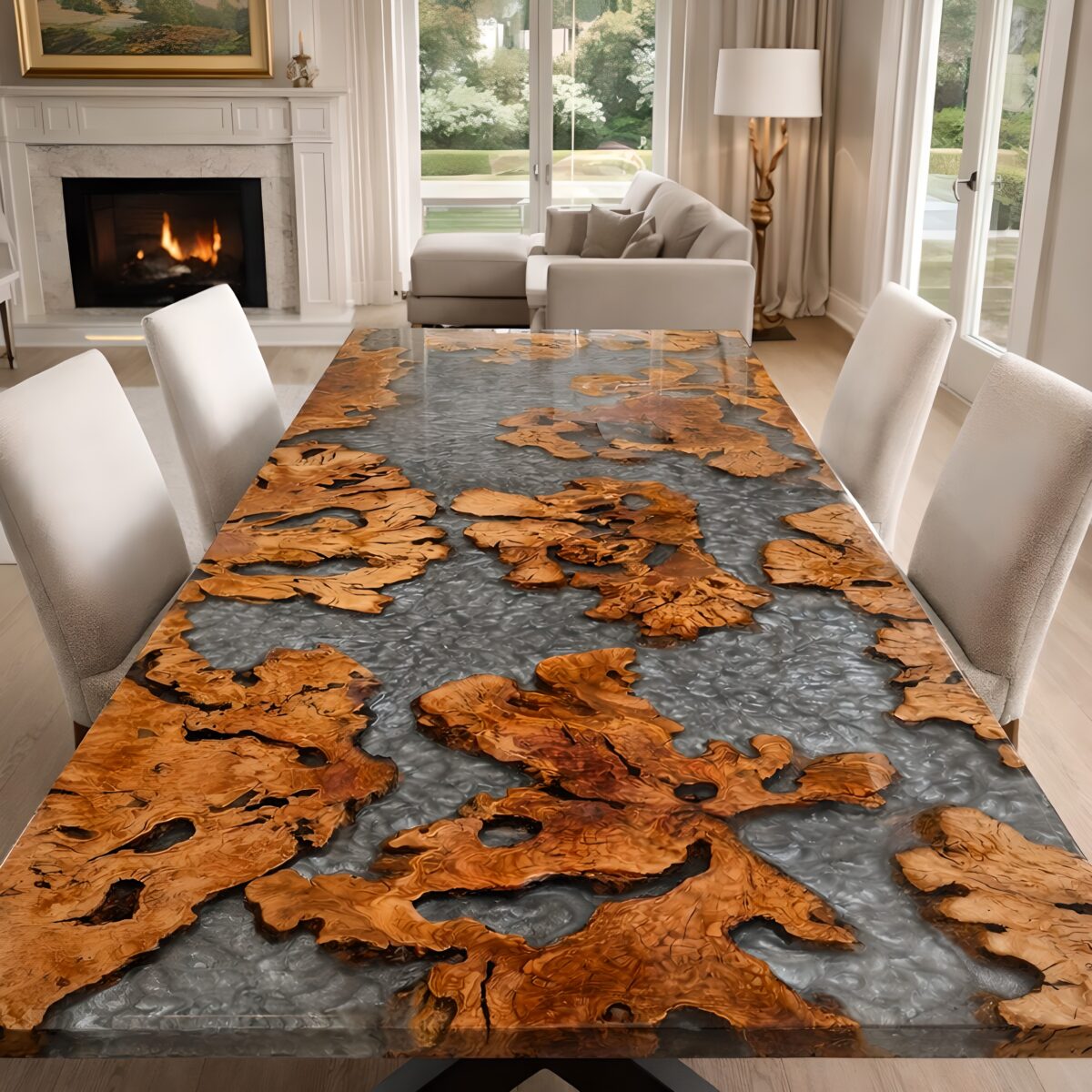 Immortal Olive Epoxy Table