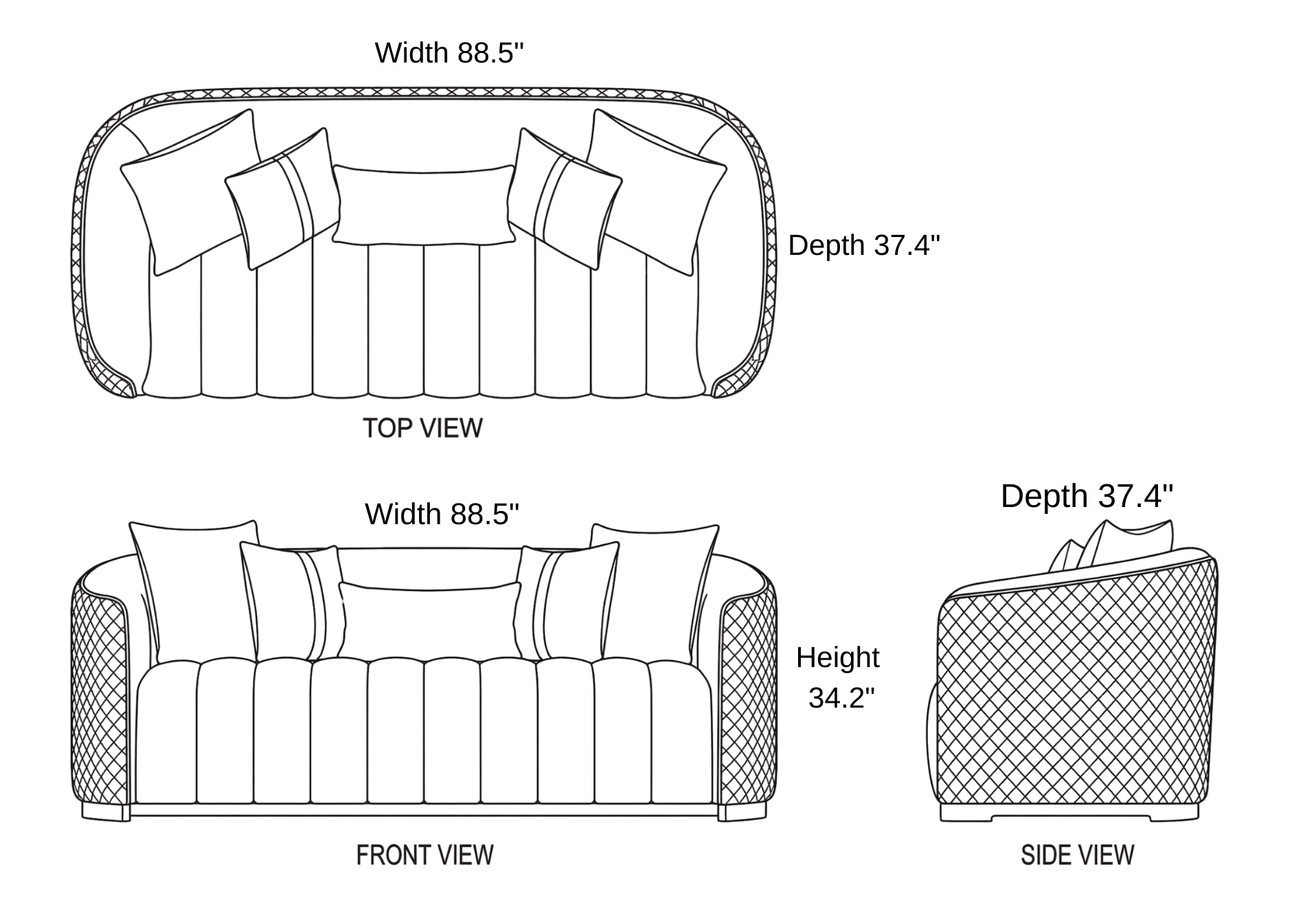 Alaska Sofa dimensions