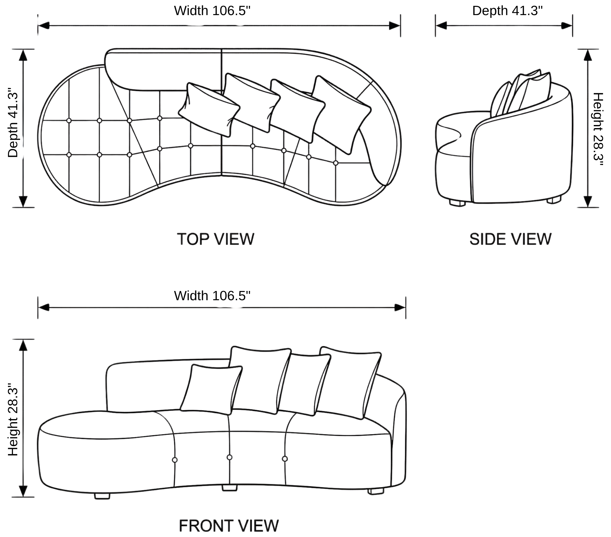 Mississippi Sofa dimensions