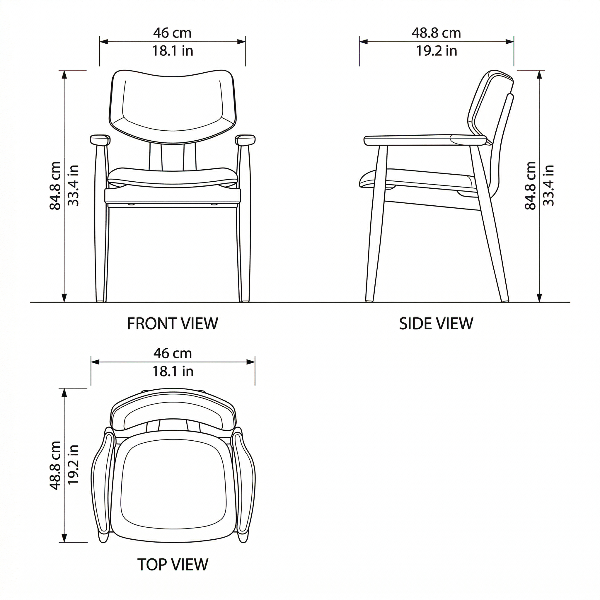 Luma Dining Chair dimensions